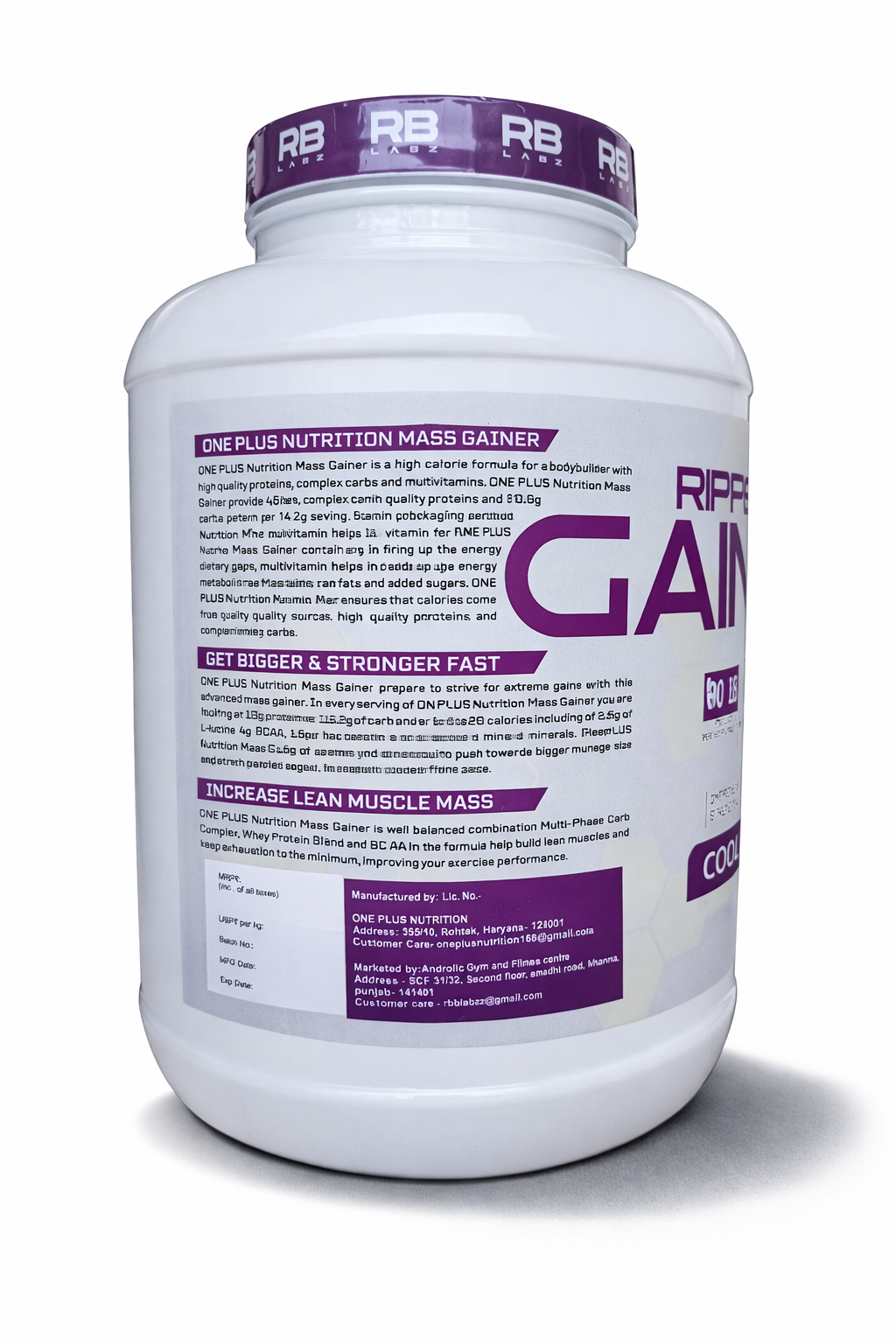 RB Labz Ripped Mass Gainer 3 kg (6.6lbs)