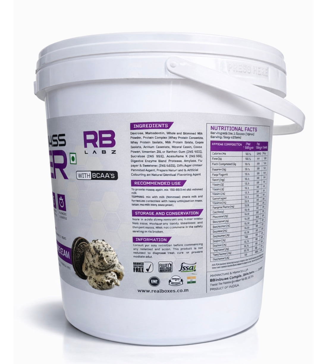 RB Labz Ripped Mass Gainer 5 kg (11.02lbs)