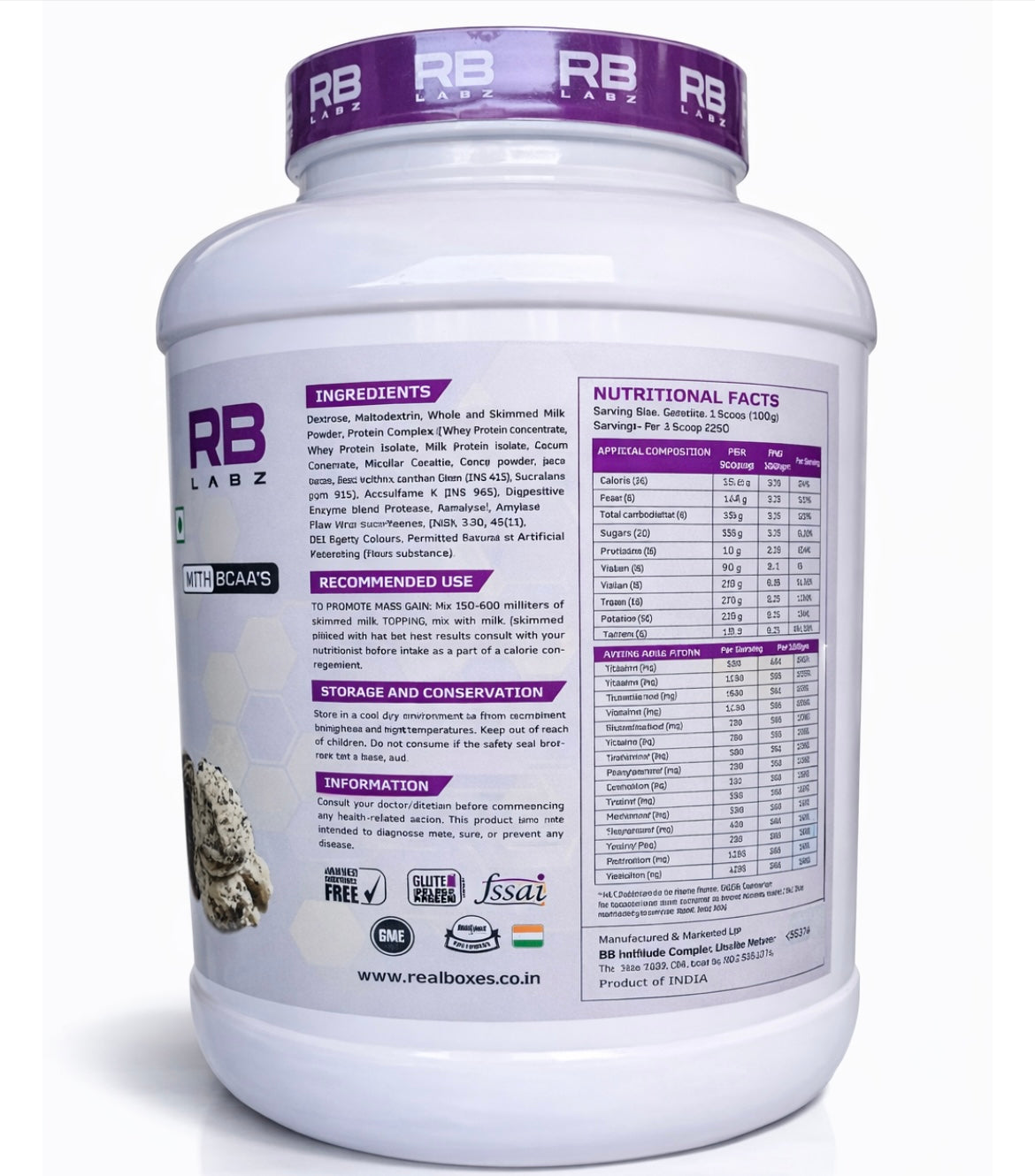 RB Labz Ripped Mass Gainer 3 kg (6.6lbs)