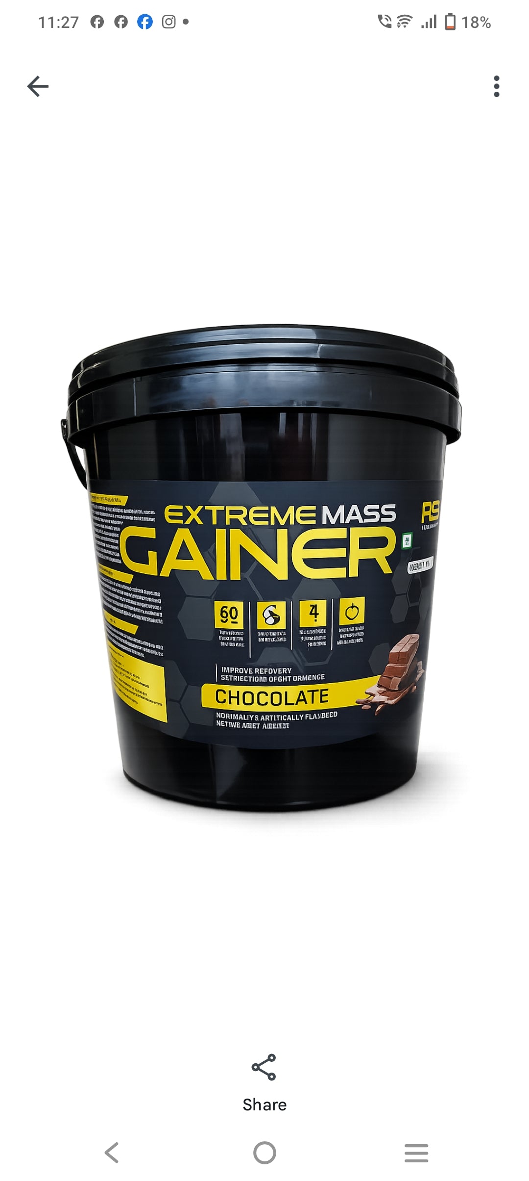 RB Labz Extreme Mass Gainer 5 kg (11.02lbs)